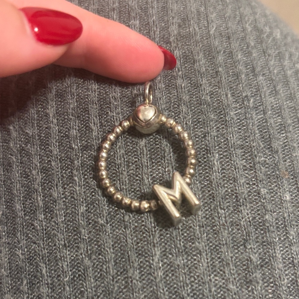 Silver Initial 'M' Pendant